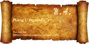 Mangl Agenór névjegykártya